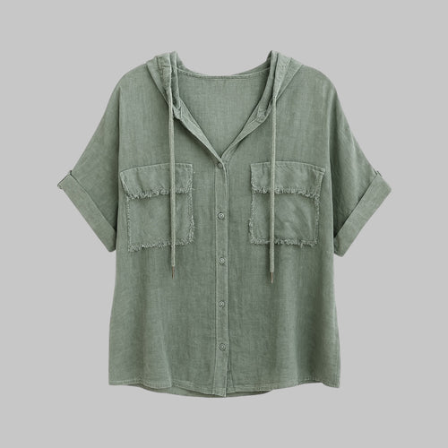 Camisa bolsillos con capucha