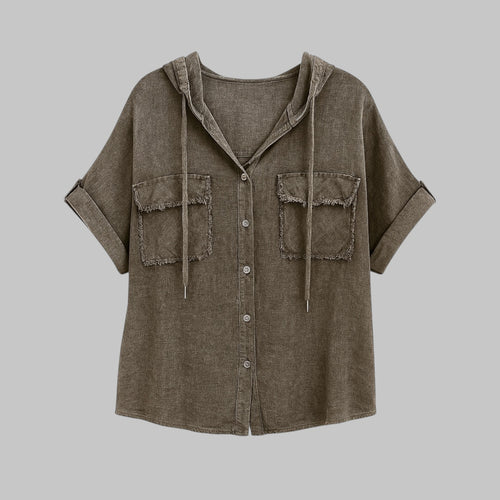 Camisa bolsillos con capucha